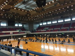 Picture of the Gym with iaidoka for Hamamatsu Iaido Taikai